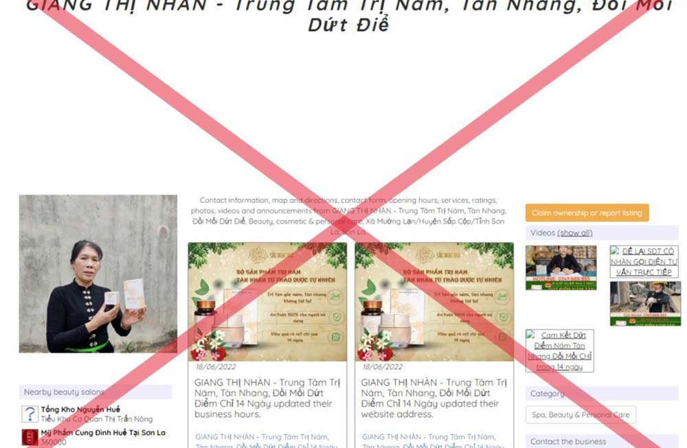 Cảnh giác với thông tin quảng cáo sai sự thật về cơ sở chữa bệnh “Giang Thị Nhàn”
